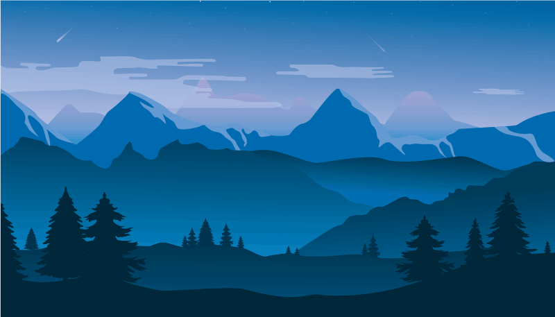 Vuoristonäkymäluonto vinyylimatto - Tenstickers