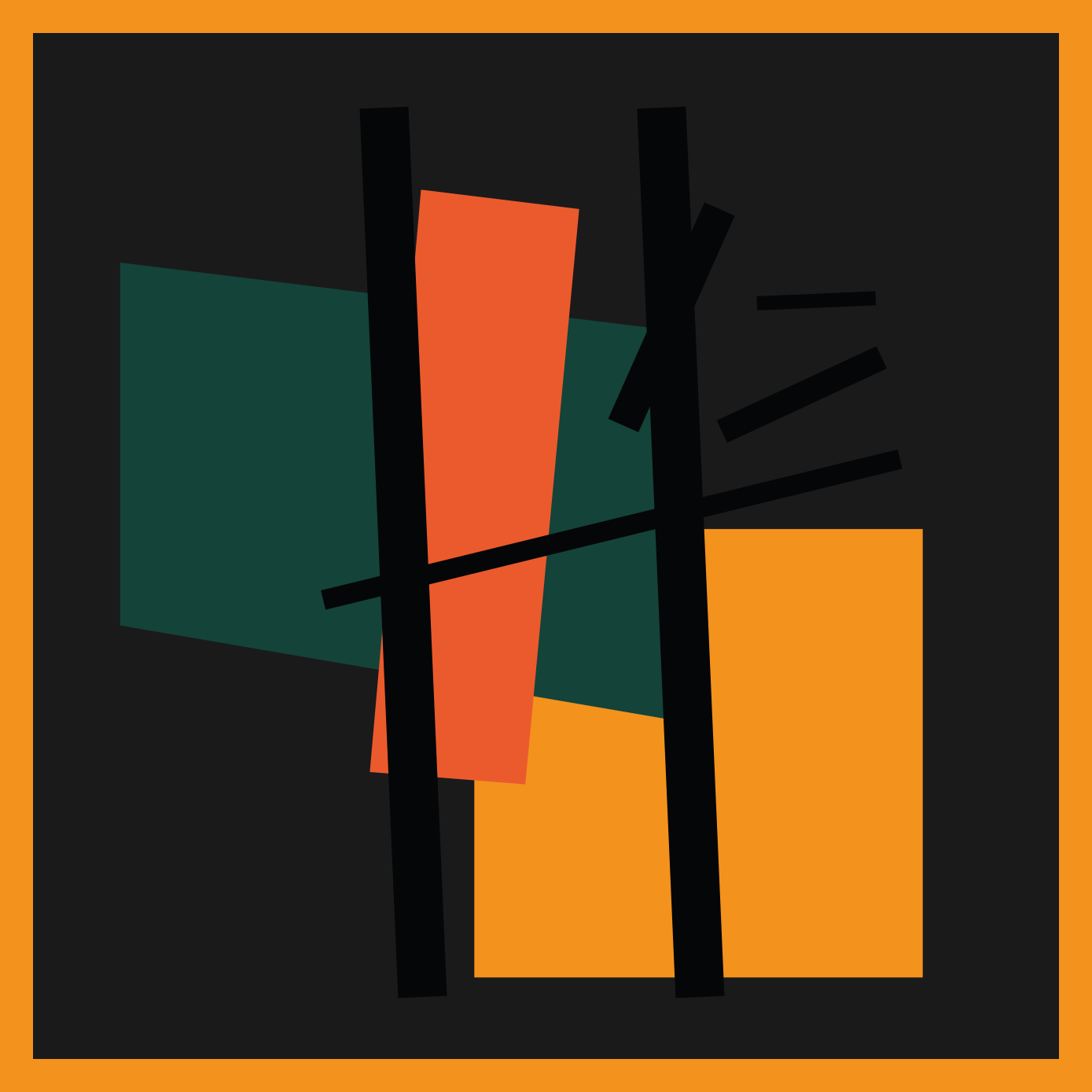 Abstrakteja värisegmenttejä moderni vinyylimatto - Tenstickers