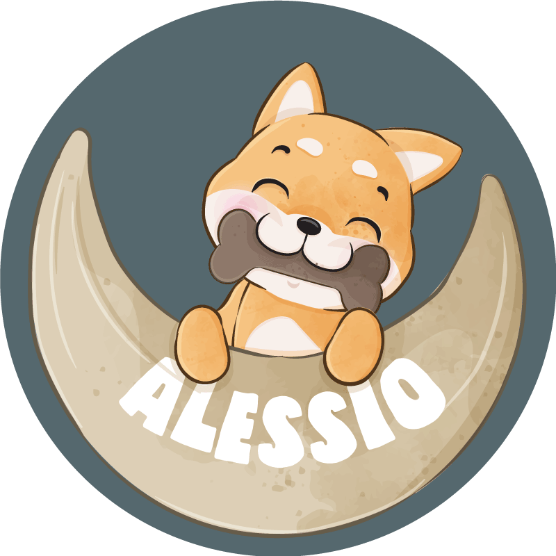 Pentu luun ja nimen kanssa vinyylimatto - Tenstickers