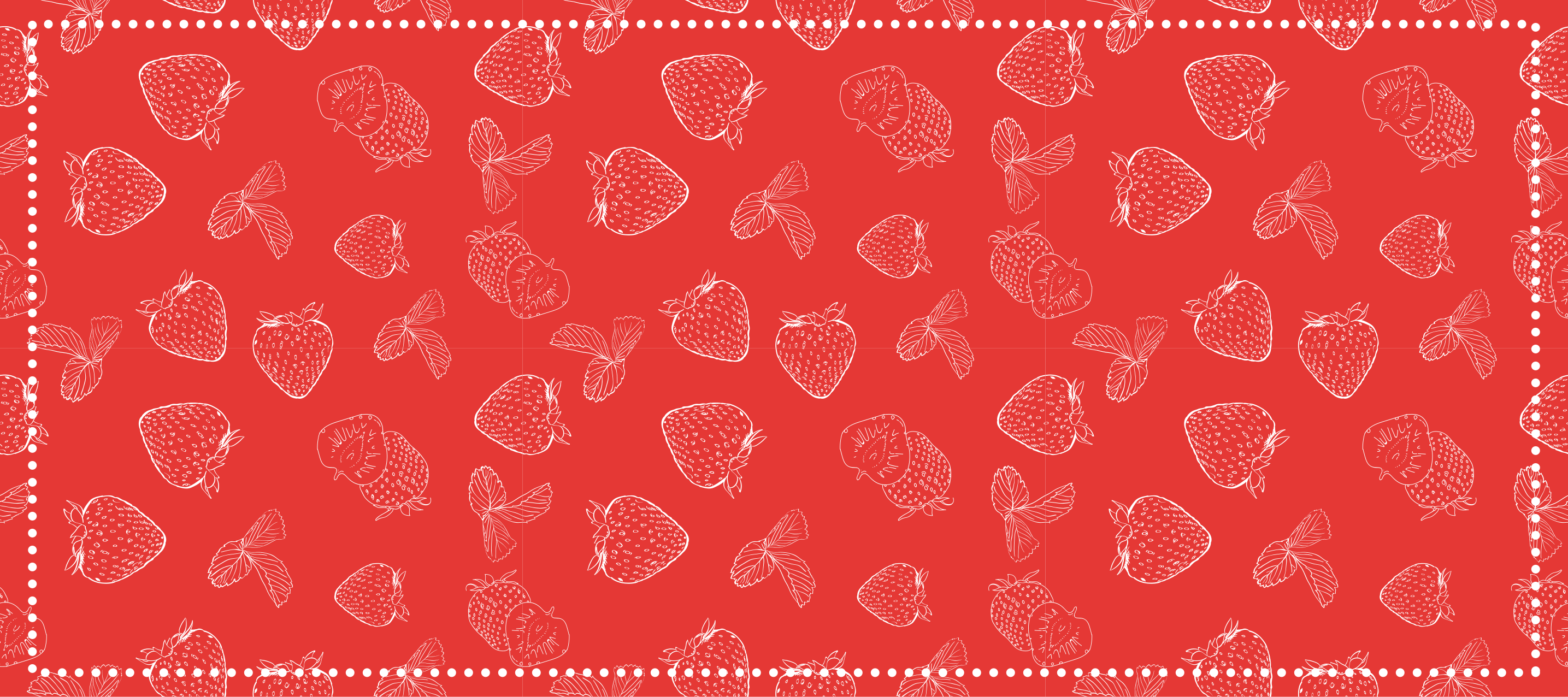 Kirkas mansikkakuvio keittiön vinyylimatto - Tenstickers