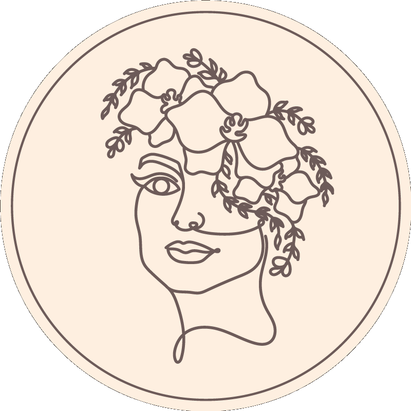 Kasvitieteellinen luonnoskuva pyöreä vinyylimatto - Tenstickers