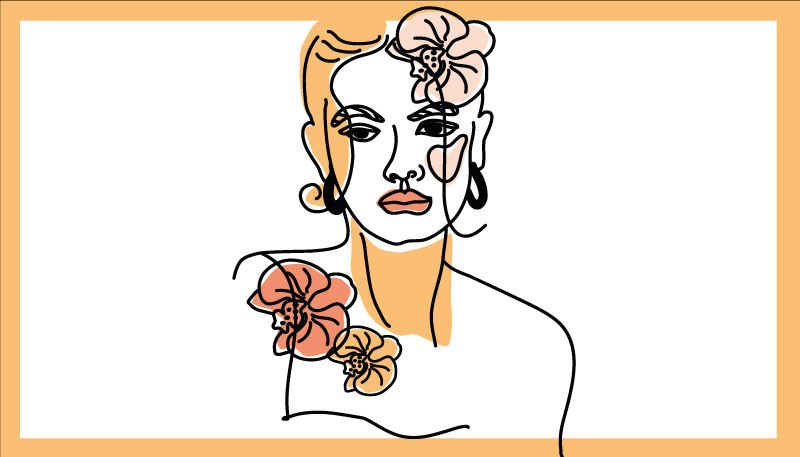 Tyylikäs kukkamuotokuva moderni vinyylimatto - Tenstickers