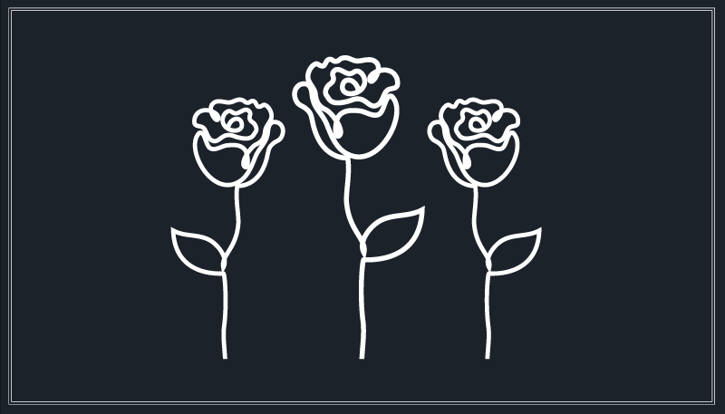 Kasvitieteellinen luonnosesitys kukka vinyylimatto - Tenstickers