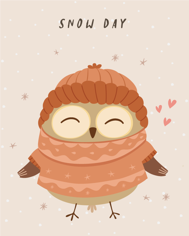 Lumipöllö riipus vauvan huoneen vinyylimatto - Tenstickers