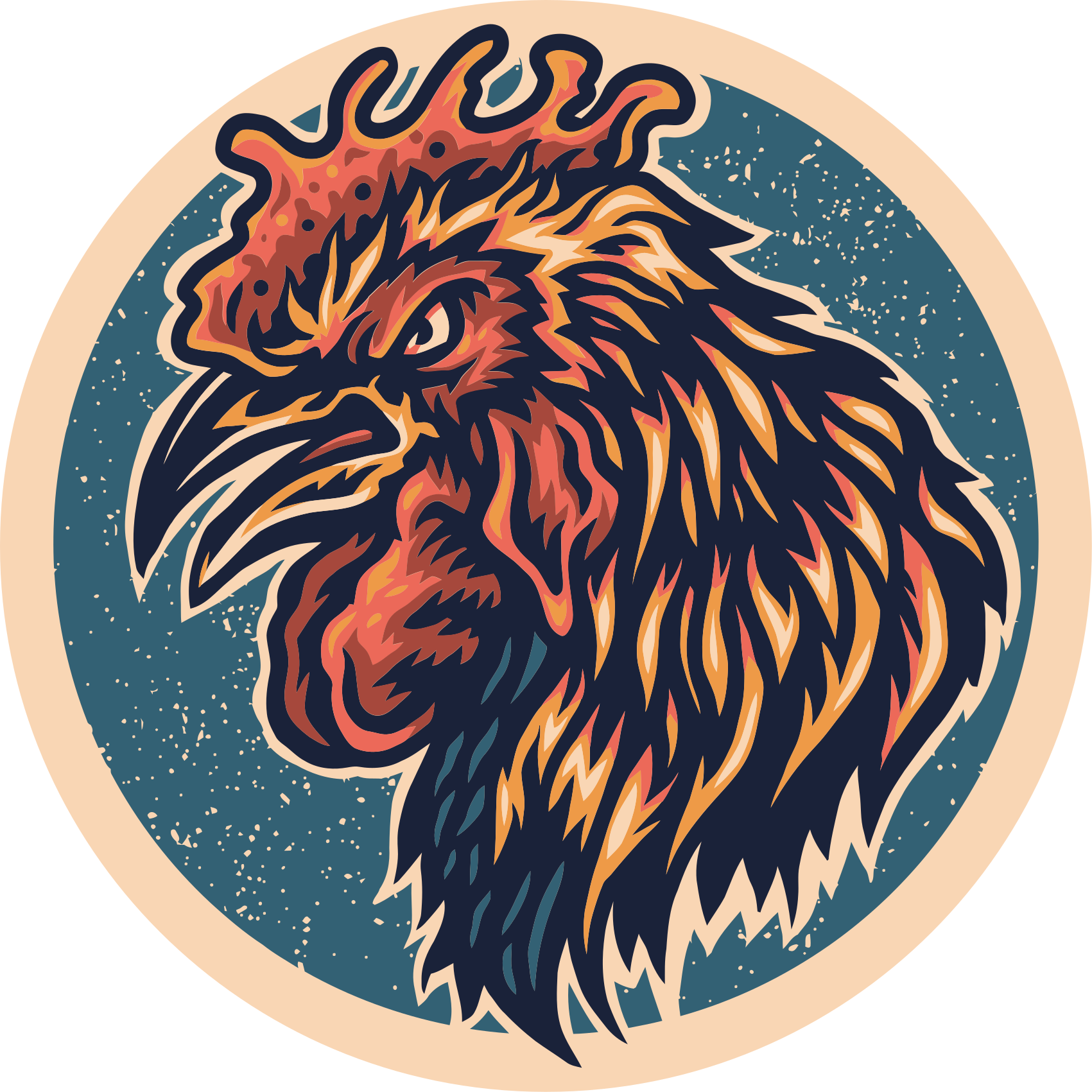 Kukon pään kuva teinin vinyylimatto - Tenstickers