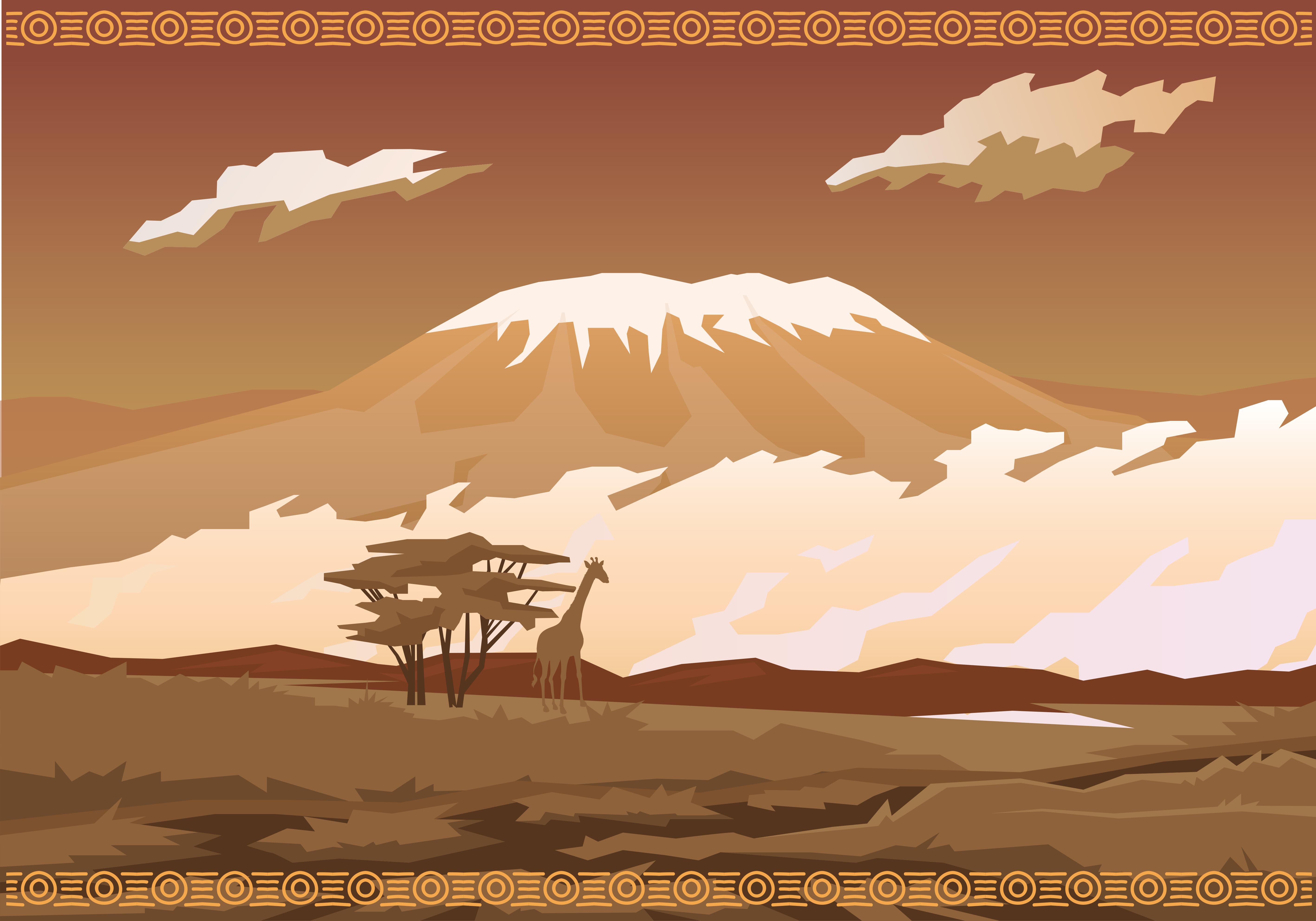 Majesteettinen vuoristonäkymä luonto vinyylimatto - Tenstickers