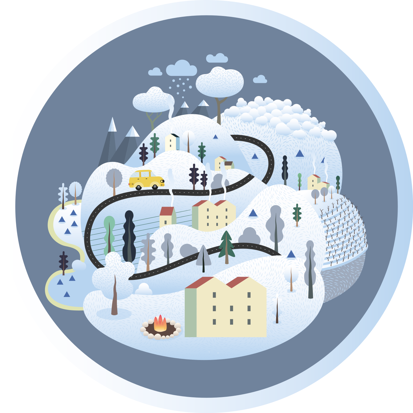 Oikukas maisemamatka tie vinyylimatto - Tenstickers