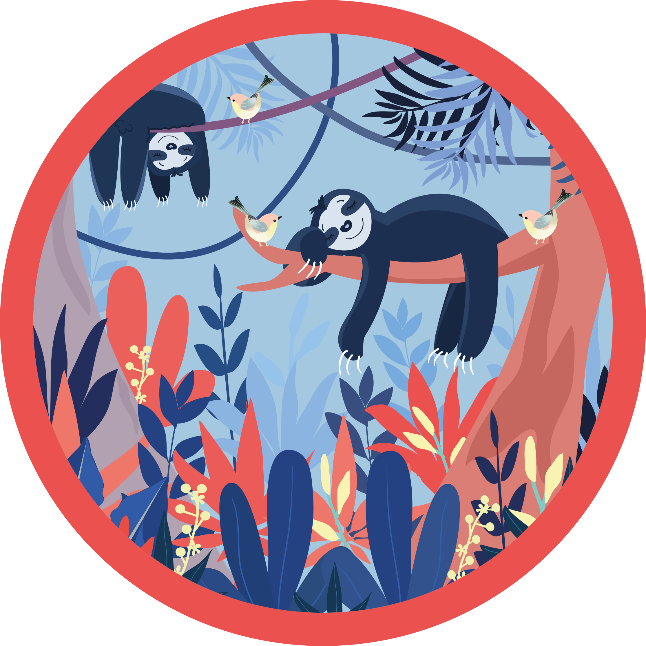 Nukkuvat eläimet metsässä Lisää vinyylimattoja lapsille - Tenstickers