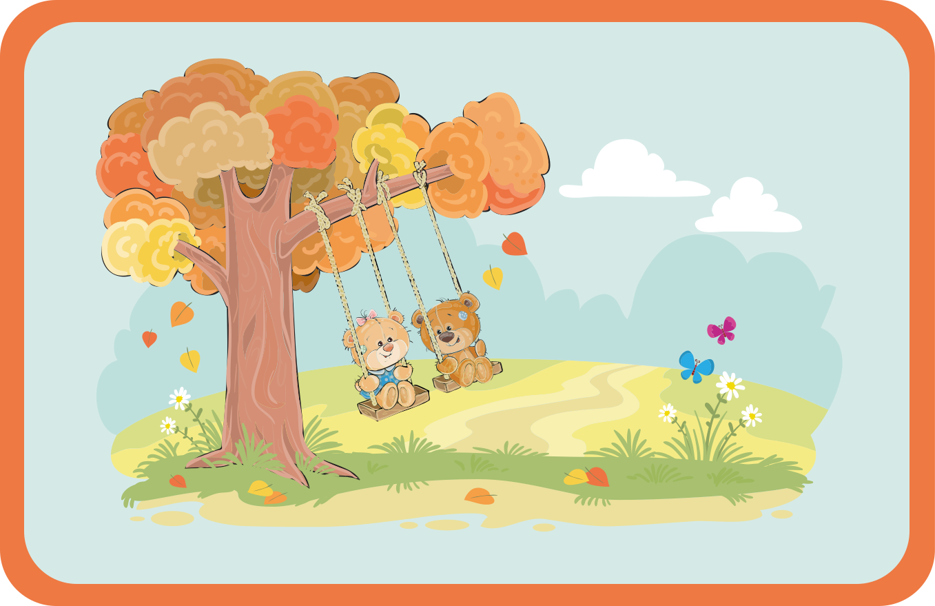 Vauvakarhuja keinuissa lastenhuone vinyylimatto - Tenstickers