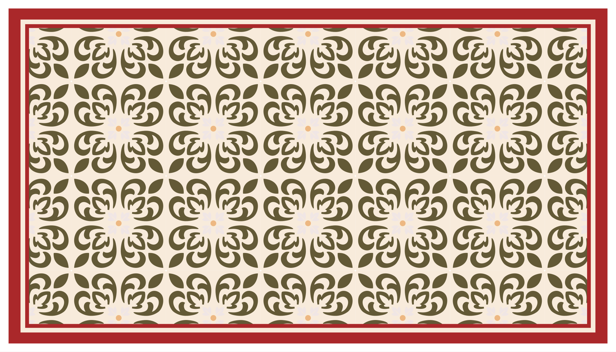 Klassinen kuvio vaalealla taustalla laatta vinyylimatto - Tenstickers