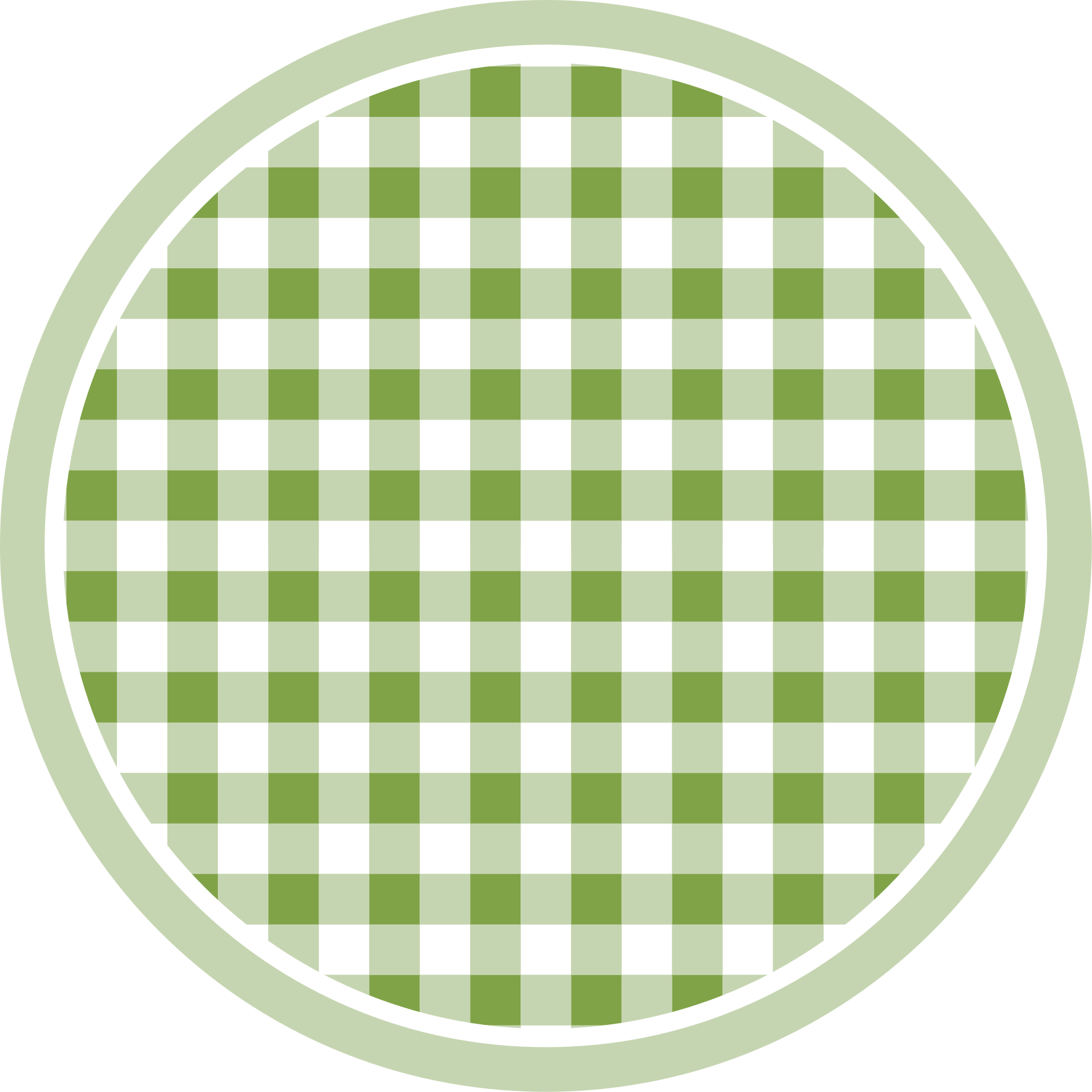 Pyöreä vinyylimatto vihreällä ruutukuviolla - Tenstickers