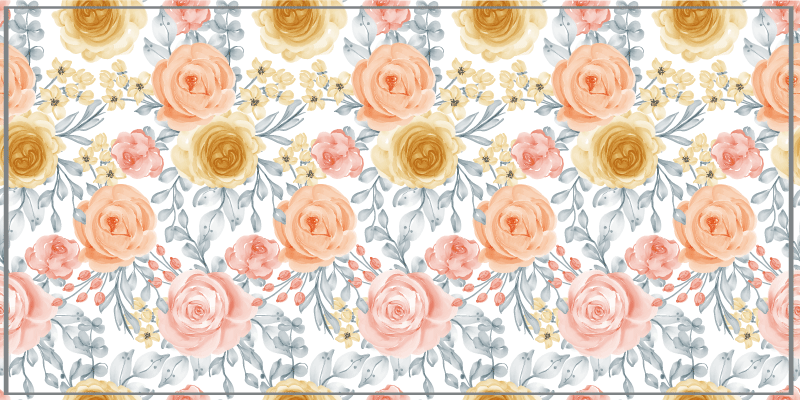 Kukka-tunnus eteisen vinyylimatto - Tenstickers