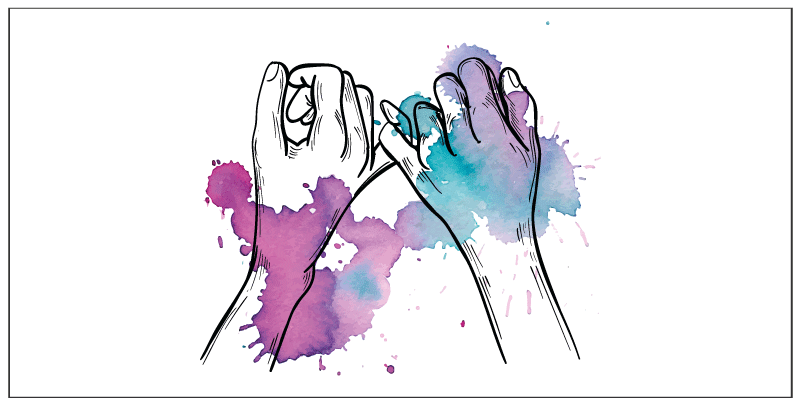 Värikäs käsiele teinin vinyylimatto - Tenstickers