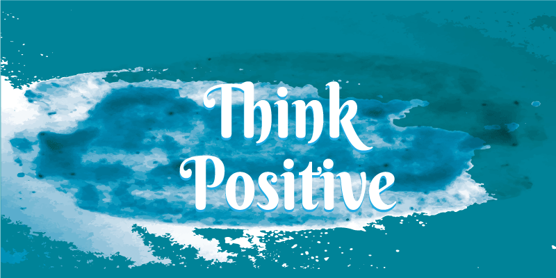 Ajatella positiivisesti vesiväri tahroja vinyylimatto suorakulmai - Tenstickers