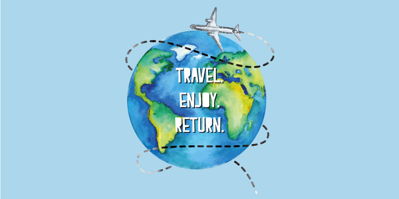 Matkan ilo palaa takaisin maailmakartta vinyylimatto - Tenstickers