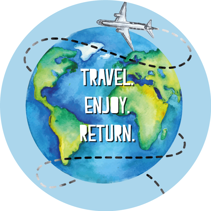 Retkikunnan ilon paluu maailmakartta vinyylimatto - Tenstickers