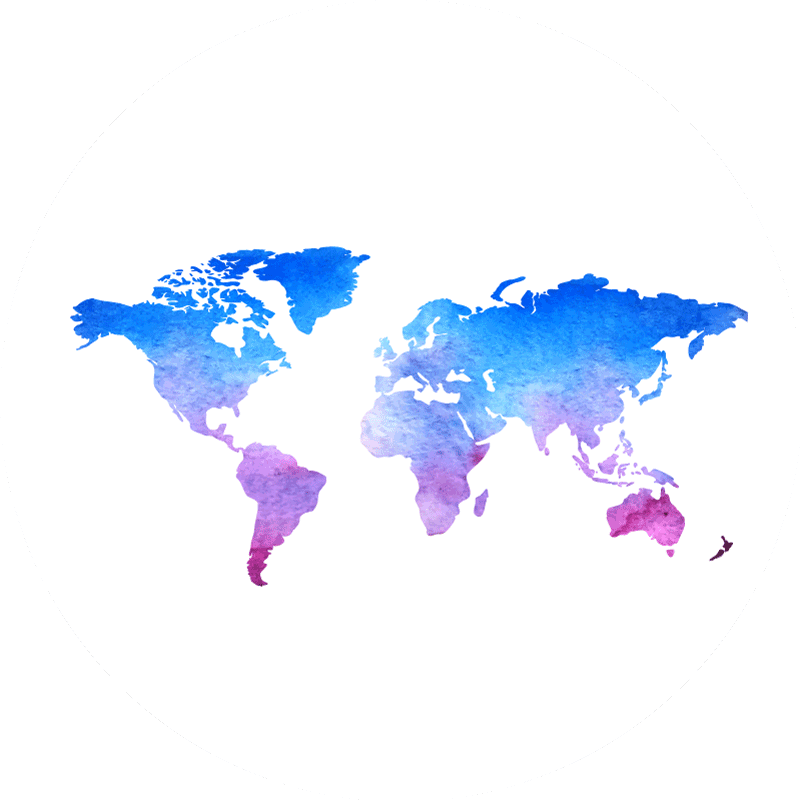 Pyöreä vesiväri koostumus. maailmakartta vinyylimatto - Tenstickers