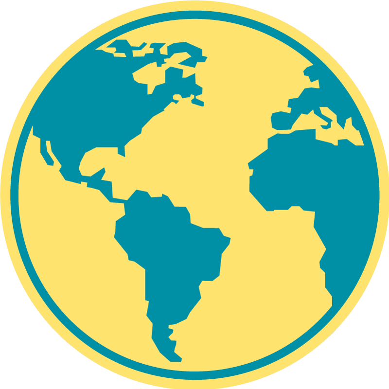 Maantieteellinen maailmankartta pyöreä vinyylimatto - Tenstickers