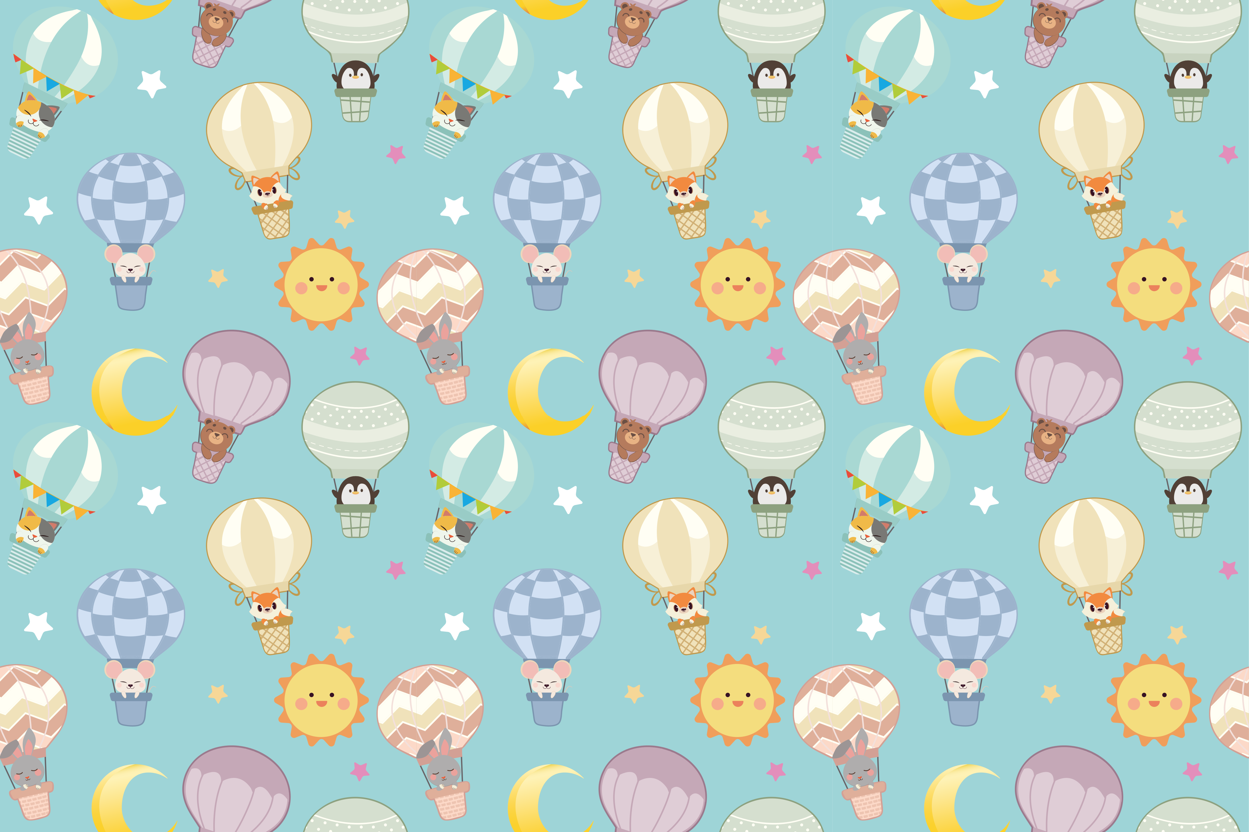 Oikukas kuuma ilma vauvan huoneen vinyylimatto - Tenstickers