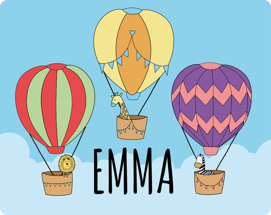 Värikkäitä kuumia ilmavirtoja nimi vinyylimatto - Tenstickers