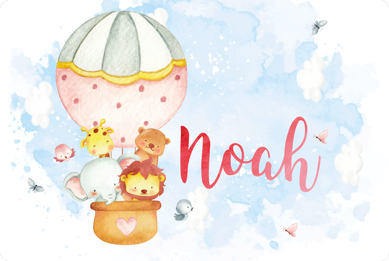 Ilmapalloseikkailu nimeltä vauvan huoneen vinyylimatto - Tenstickers