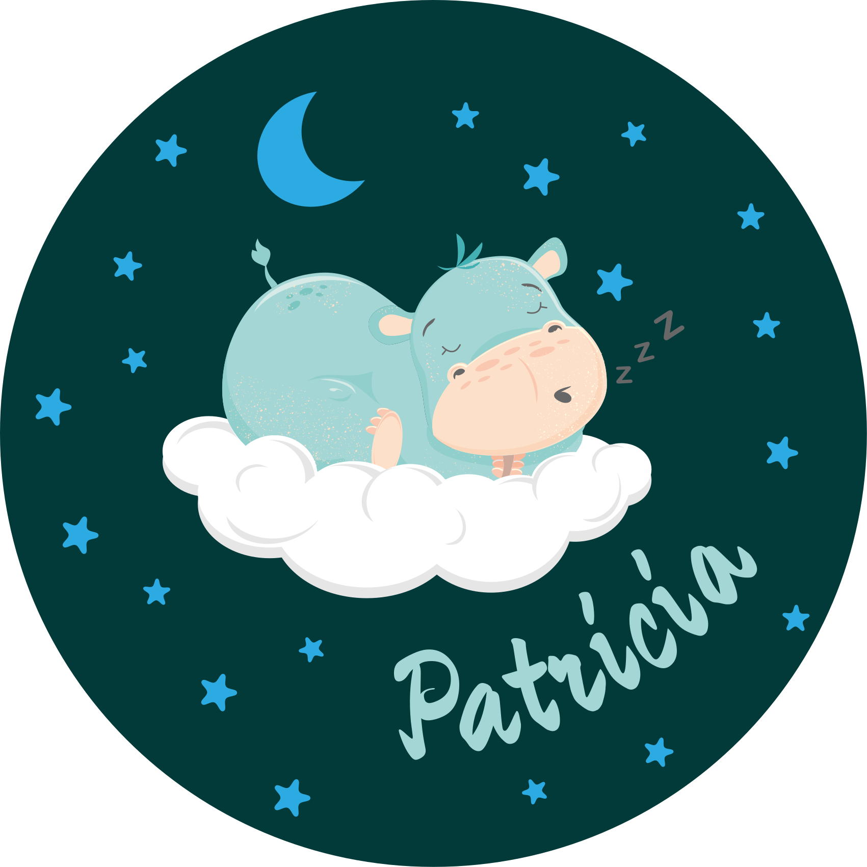 Unelias virtahepo nimeltä vauvan huoneen vinyylimatto - Tenstickers