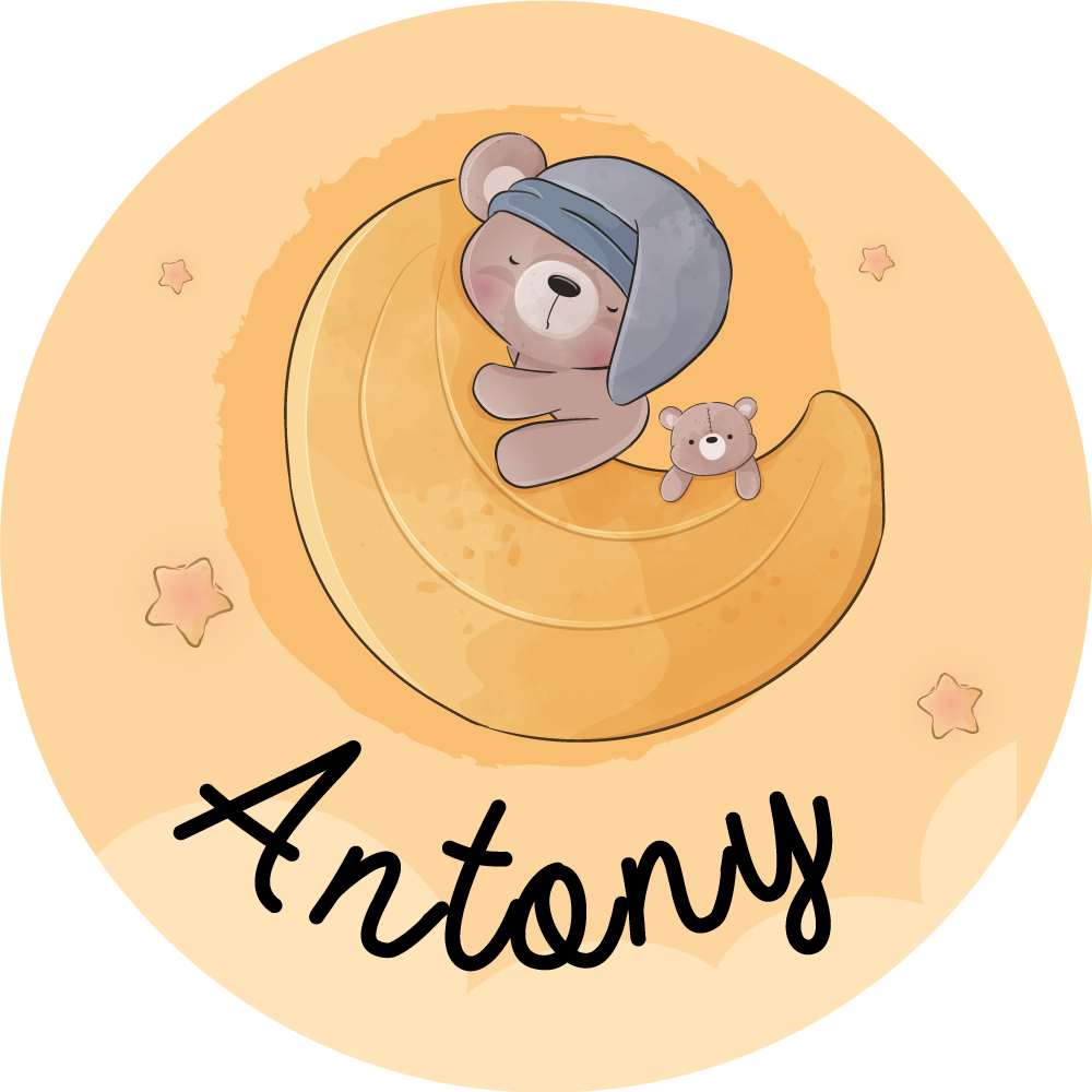 Unelias karhu nimeltä nimi vinyylimatto - Tenstickers