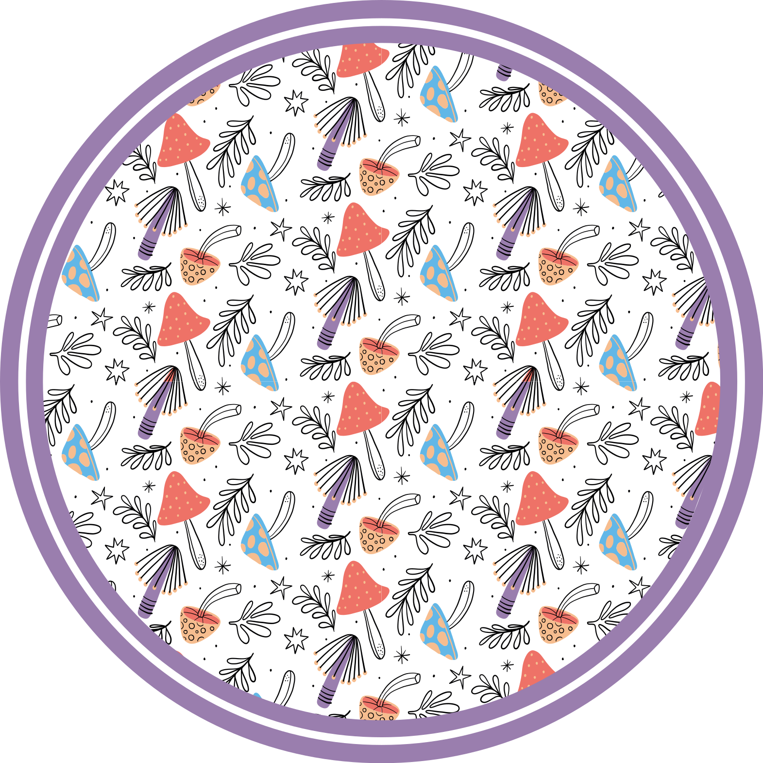 Värikkäitä sieniä itää luonto vinyylimatto - Tenstickers