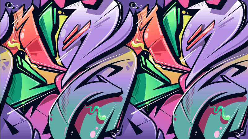 Värikäs graffiti katutaide Tekstuuri vinyylimatto - Tenstickers