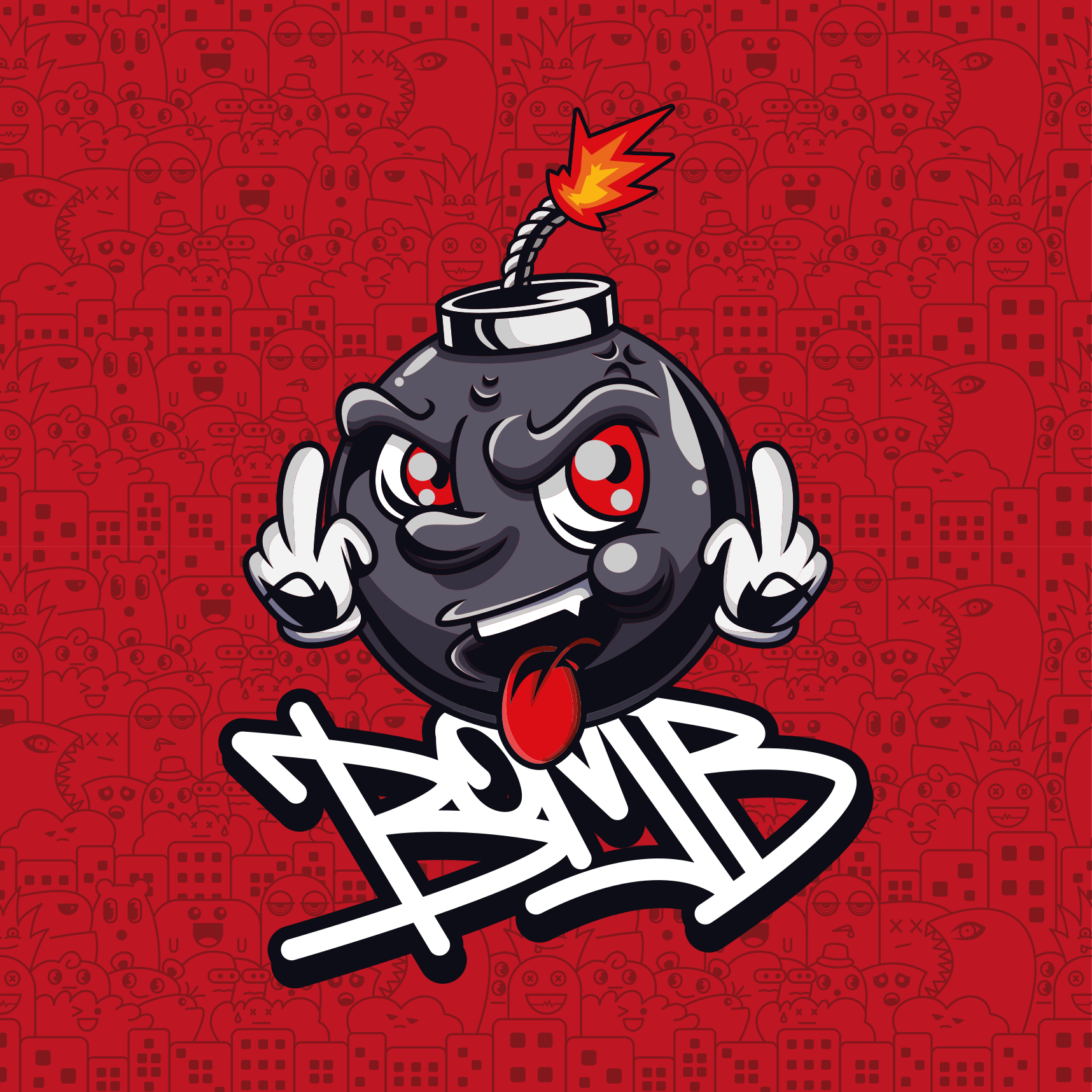 Sarjakuvapommihahmo teinin vinyylimatto - Tenstickers