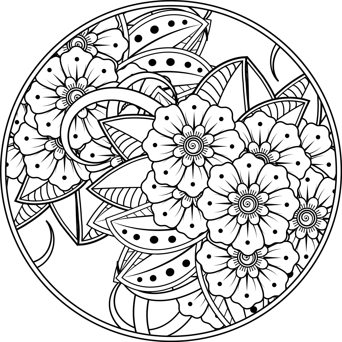 Kukkamandala vinyylimatto - Tenstickers