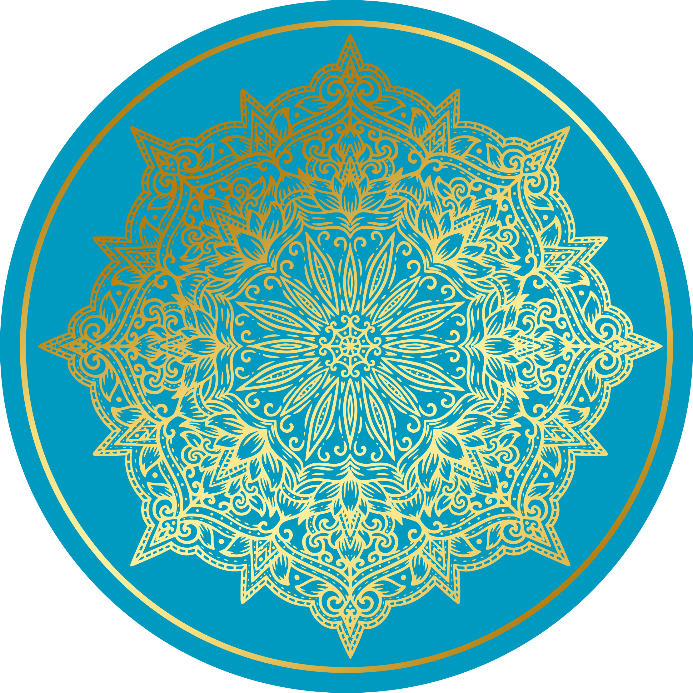 Monimutkainen mandala-taideteos pyöreä vinyylimatto - Tenstickers