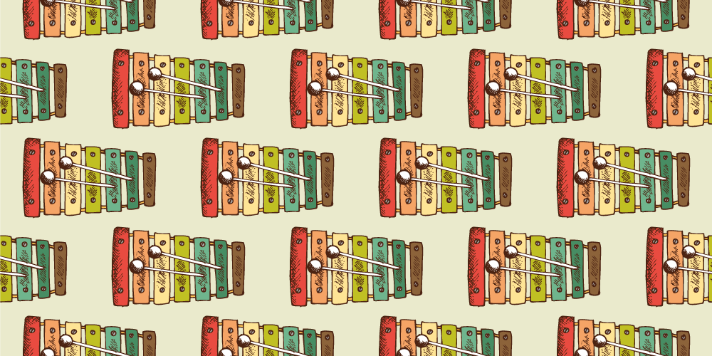 Värikäs ksylofonikuvio teinin vinyylimatto - Tenstickers