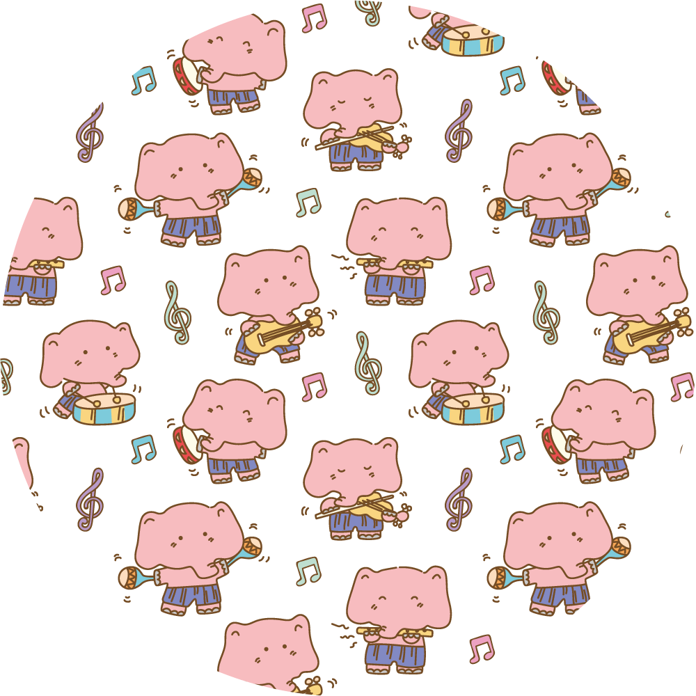 Musiikillinen norsuhauska eläin vinyylimatto - Tenstickers