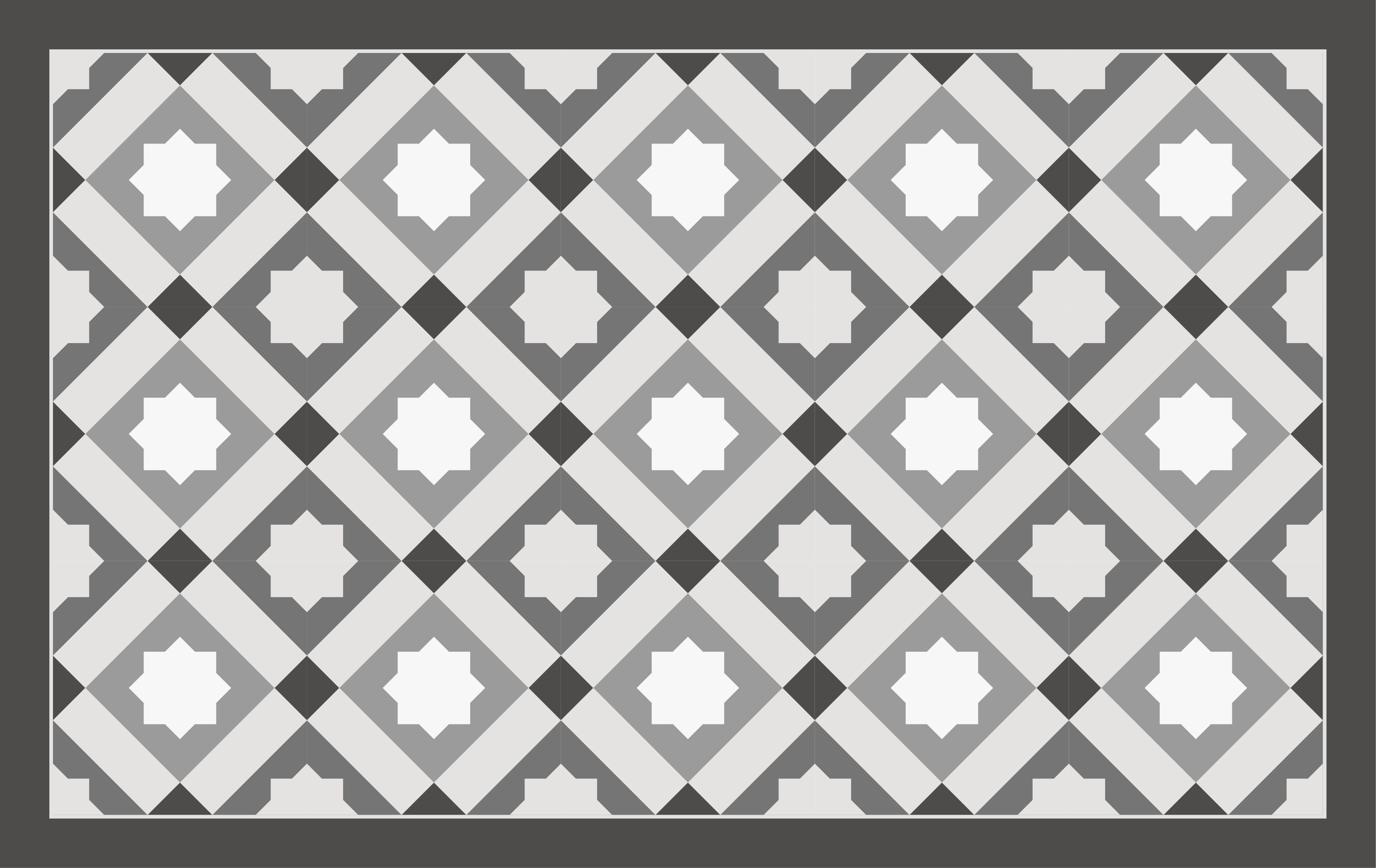 Harmaat tähtilaatat mosaiikki vinyylimatto - Tenstickers