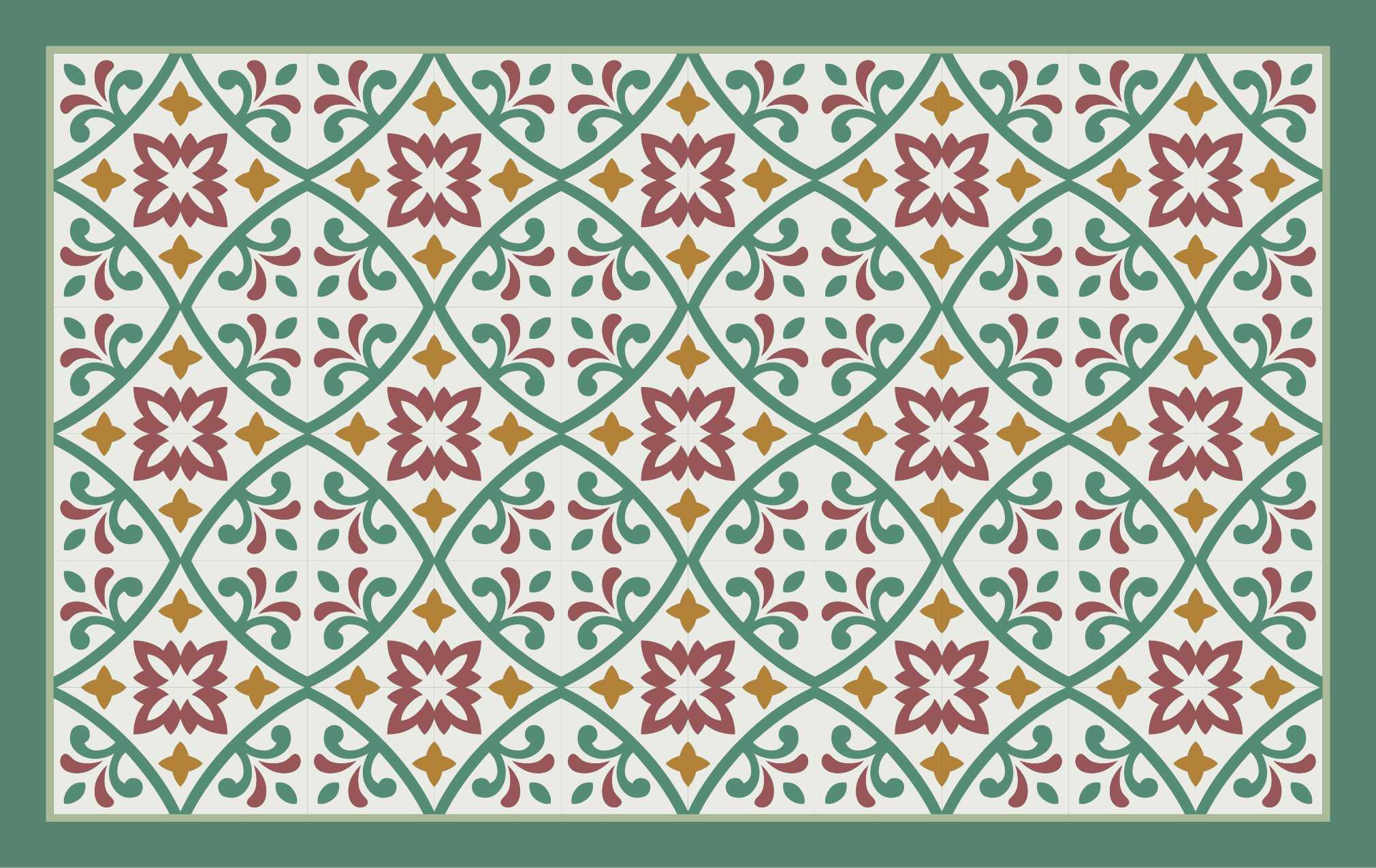 Elegantti kukkamosaiikki keittiön vinyylimatto - Tenstickers