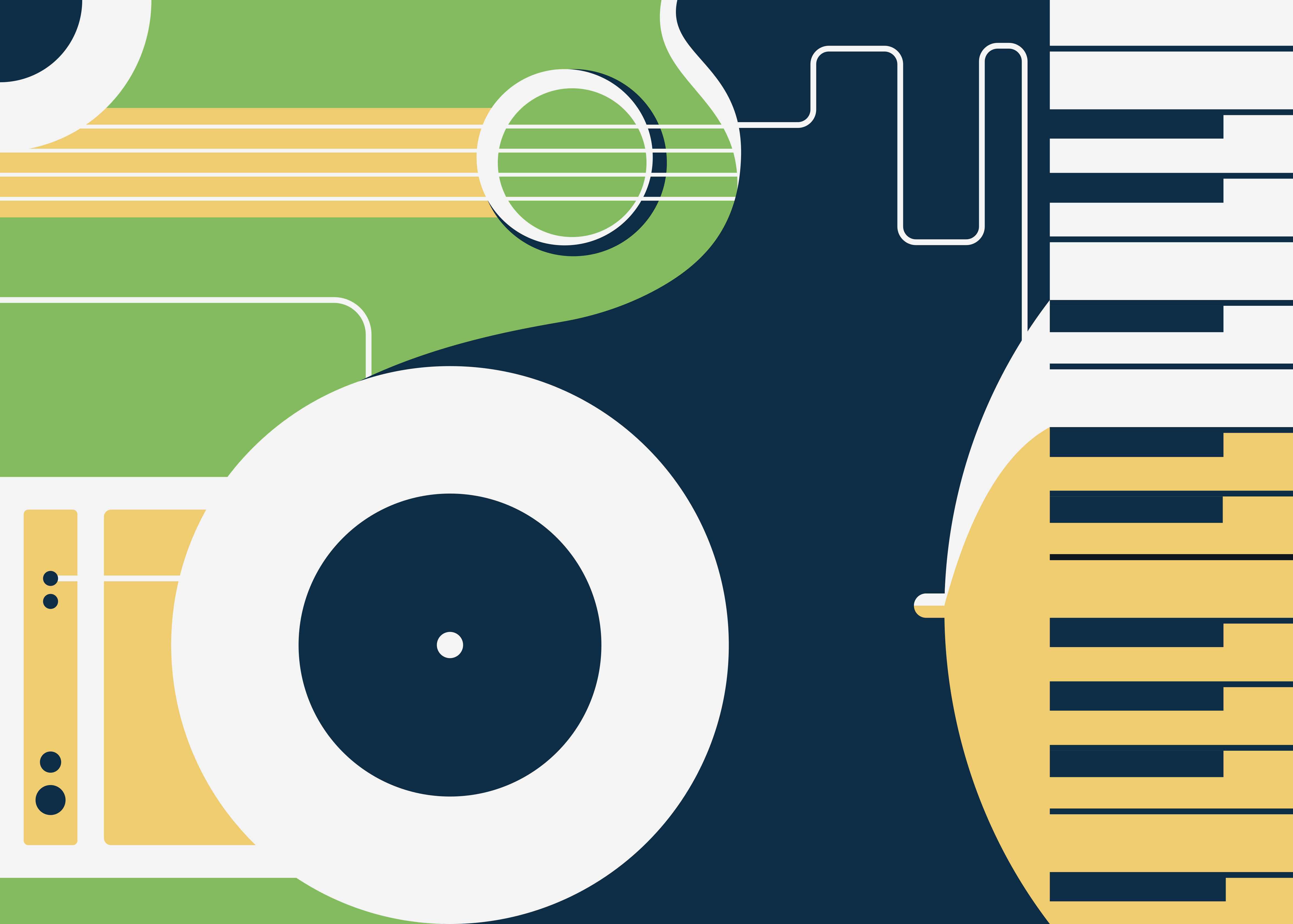 Soittimen motiivi suorakulmainen vinyylimatto - Tenstickers