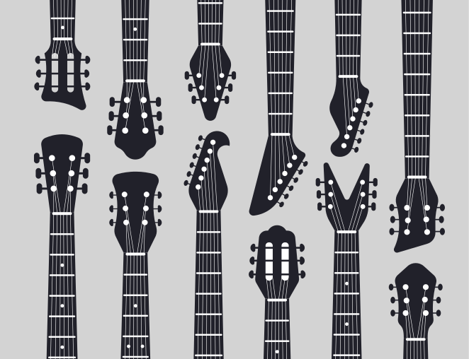 Rock -kitaran kaulan siluetti Vinyylimatto makuuhuoneeseen - Tenstickers