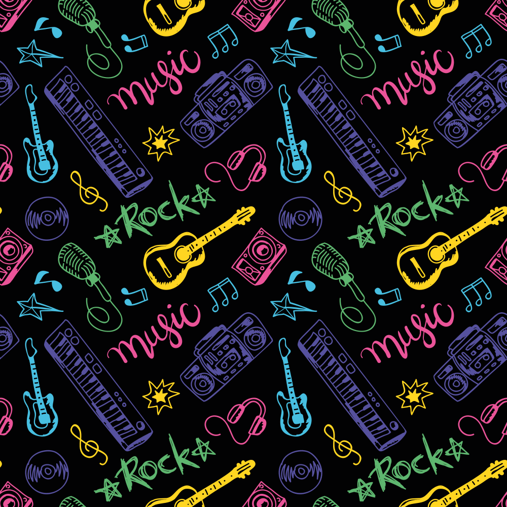 Värikäs musiikkiteema vinyylimatto - Tenstickers