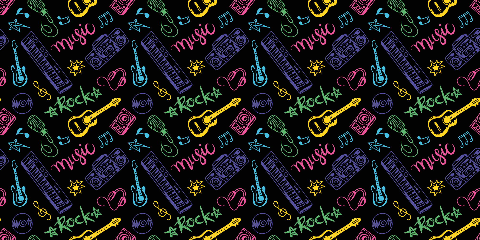 Rock-musiikkikuvio vinyylimatto - Tenstickers