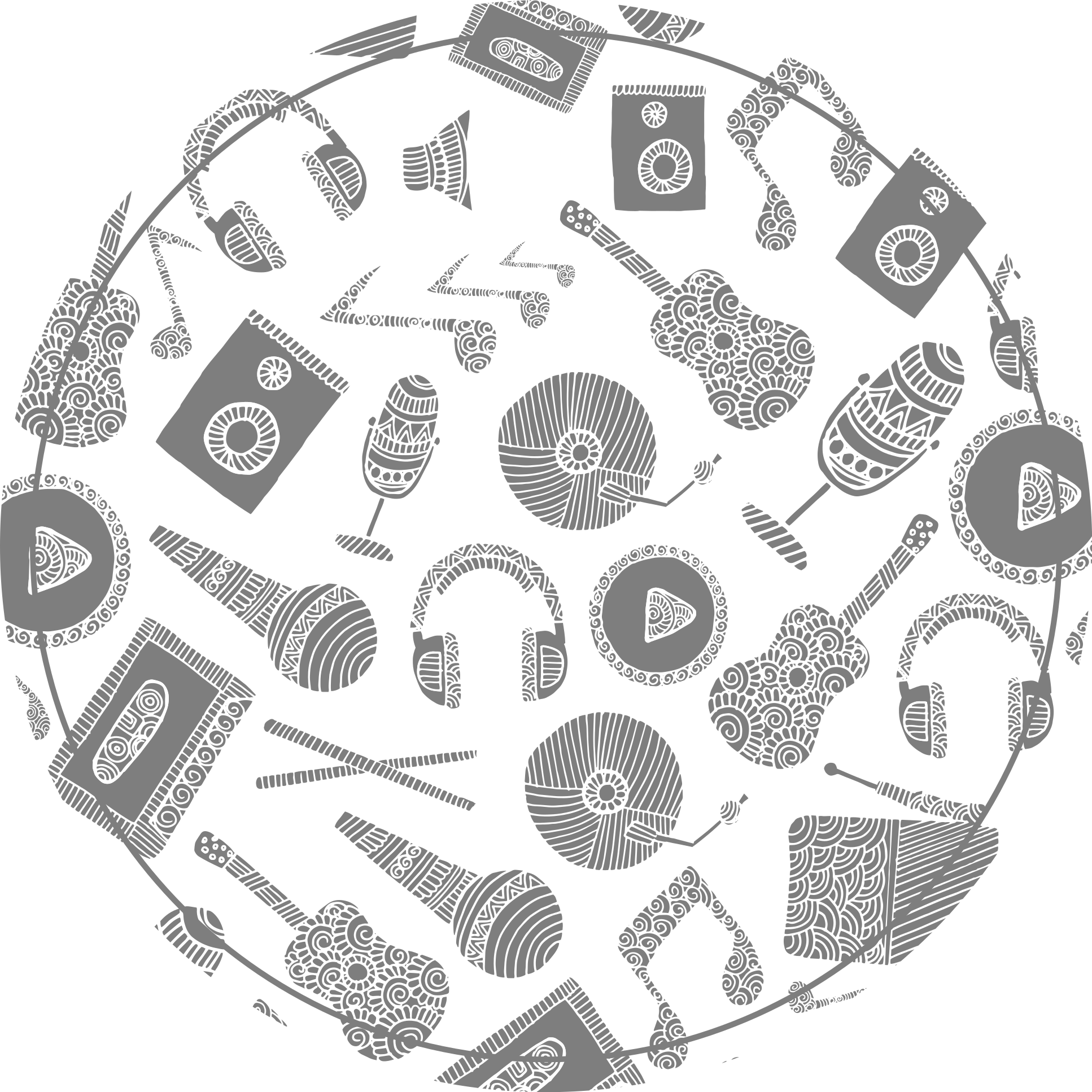 Soittimien kuviot vinyylimatto - Tenstickers