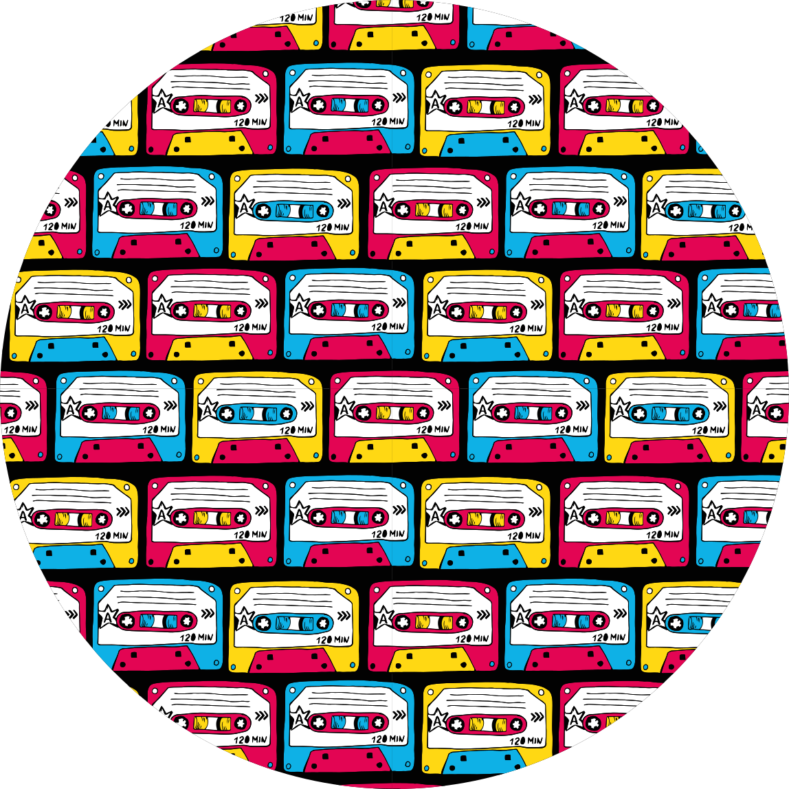 Elävä kasettimusiikki vintage vinyylimatto - Tenstickers