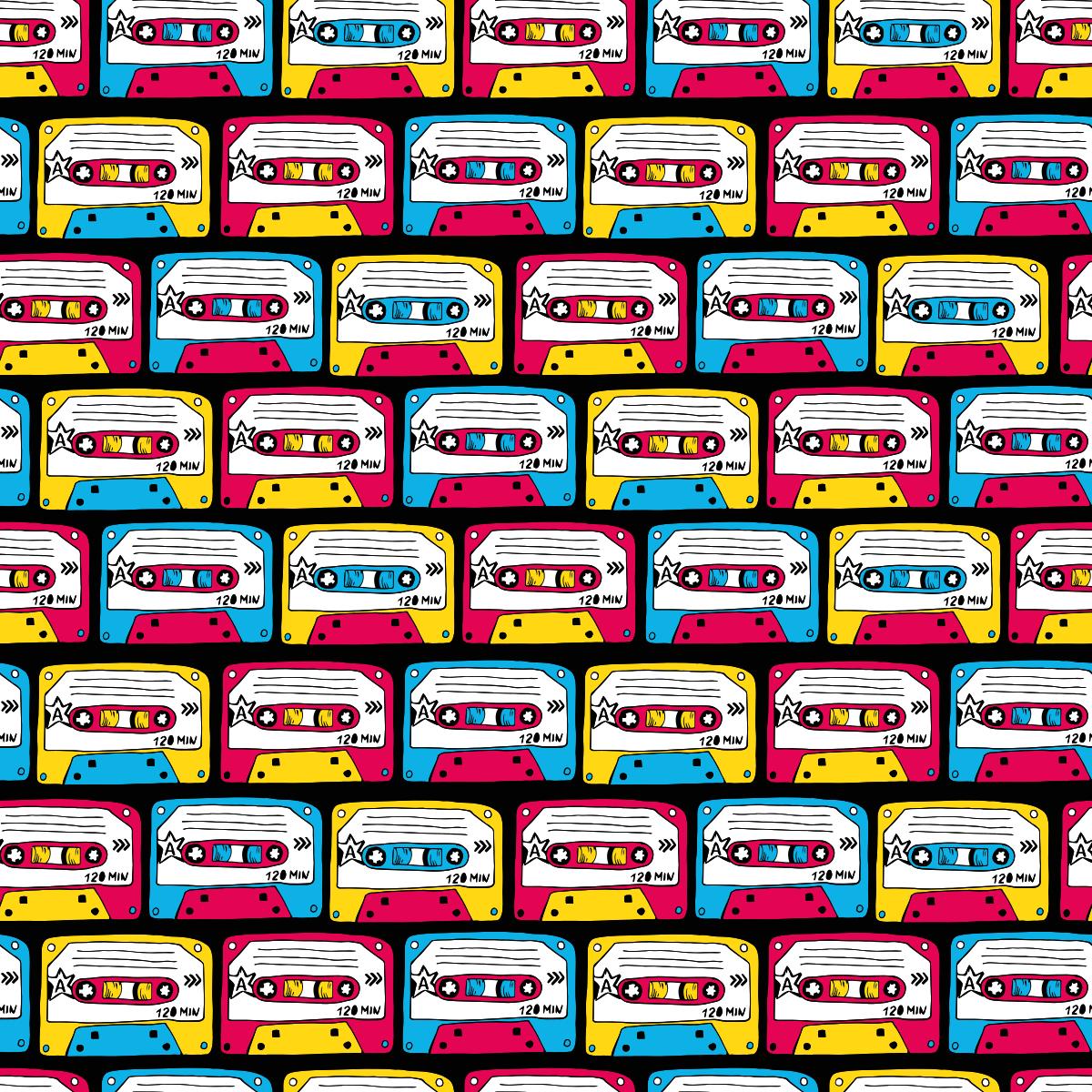 Retro Äänikasetti tekstuuri vinyylimatto - Tenstickers