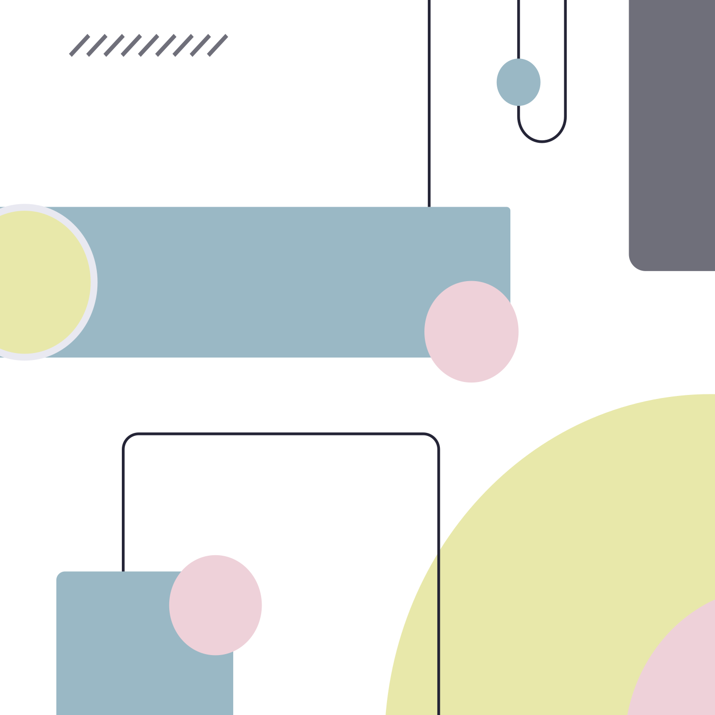 Minimalistinen vinyylimatto abstrakteilla pastellimuodoilla - Tenstickers