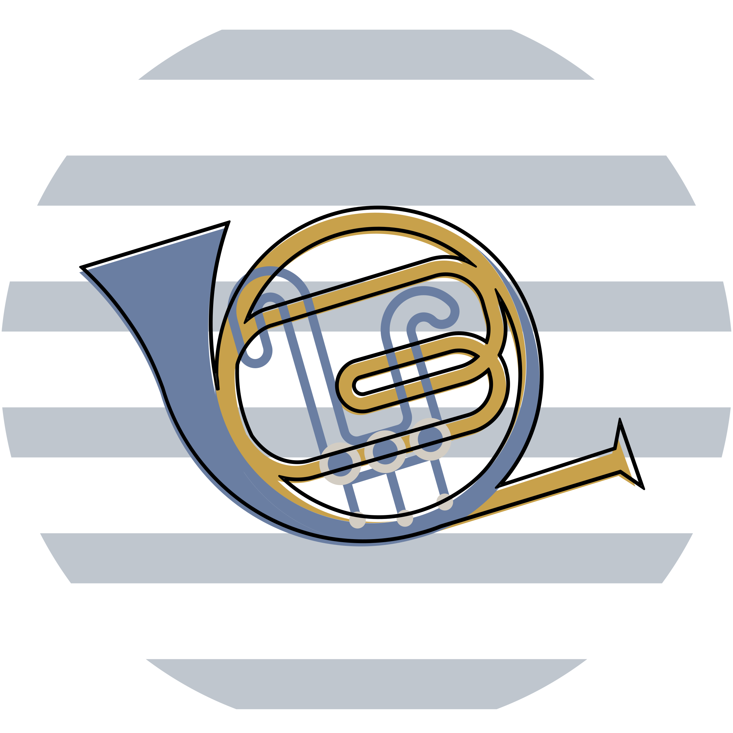 Musiikillisen torven suunnittelu pyöreä vinyylimatto - Tenstickers