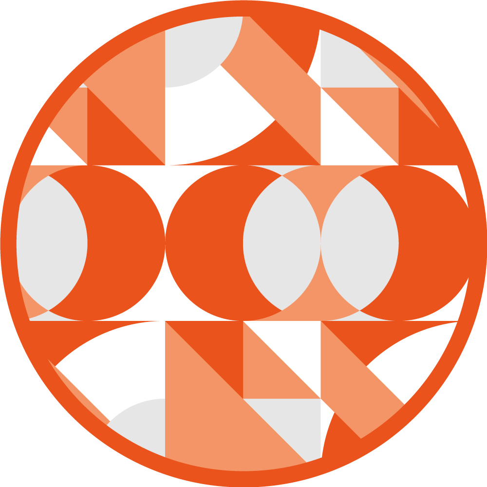 Oranssit retrokuviot geometrinen vinyylimatto - Tenstickers