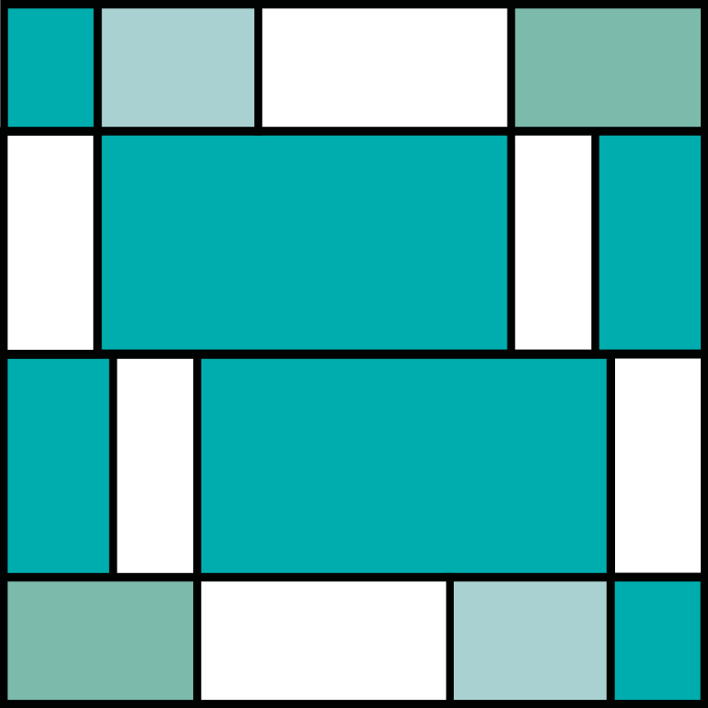 Siniset mondrian-laatat geometrinen vinyylimatto - Tenstickers