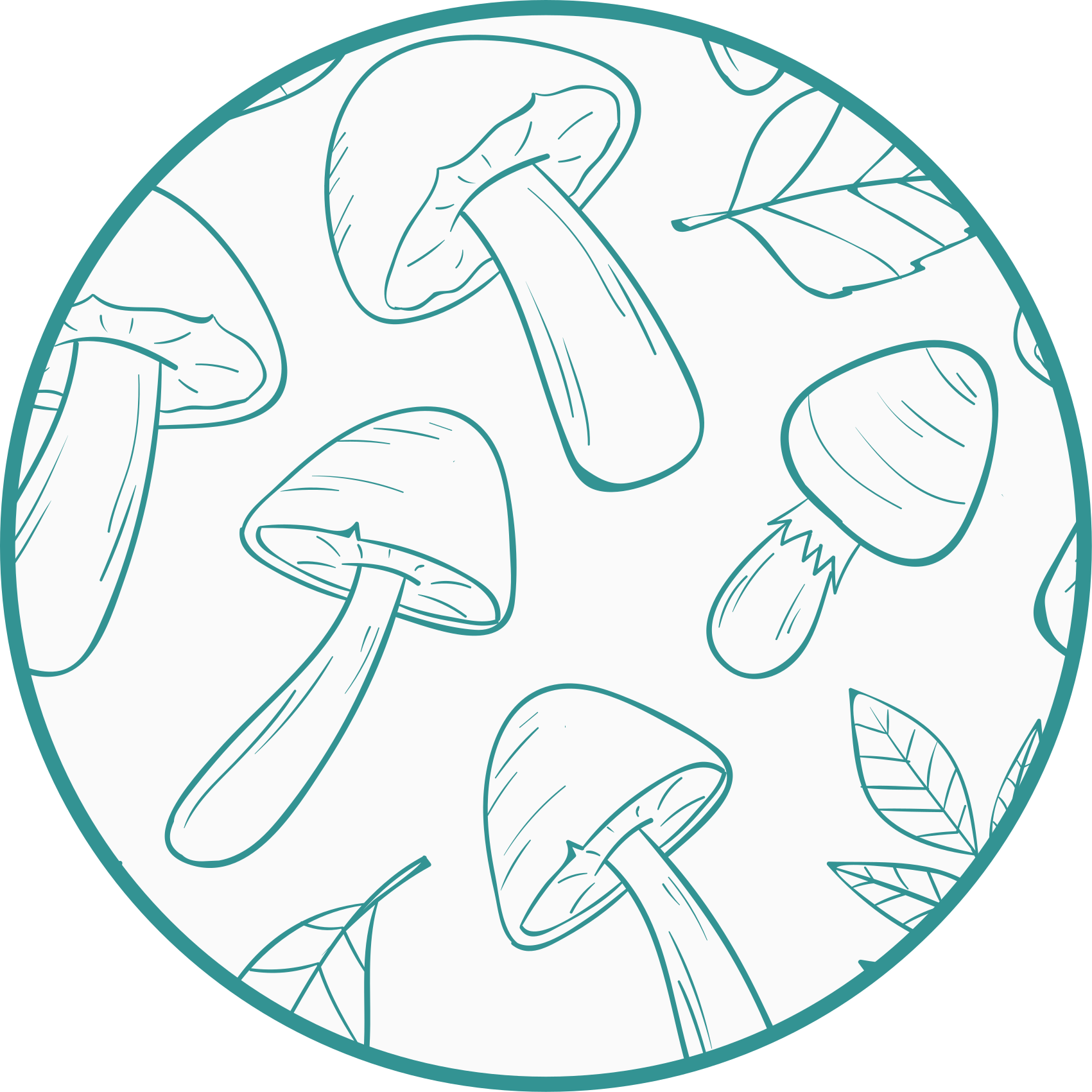 Sienenlehden motiivi luonto vinyylimatto - Tenstickers