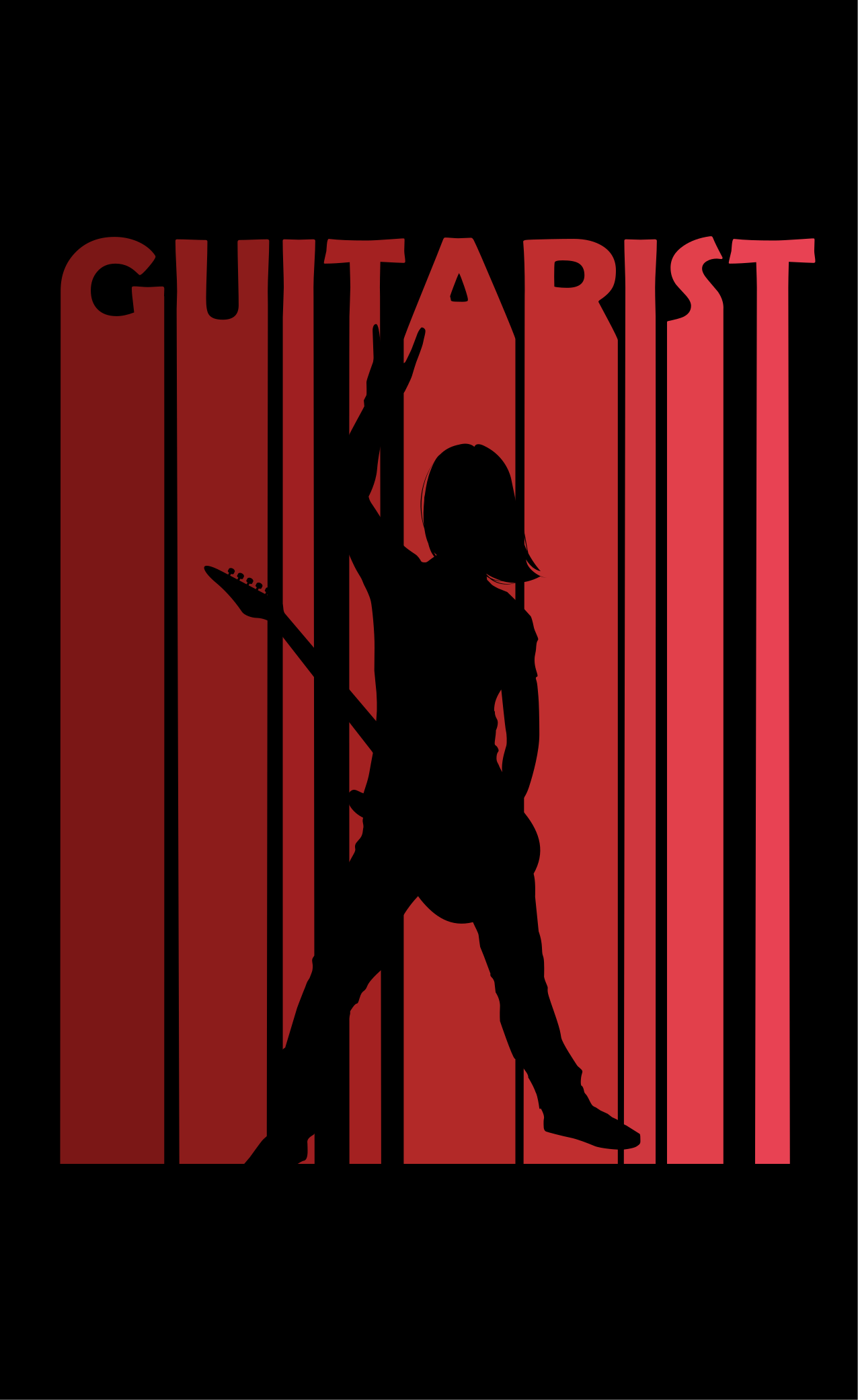 Kitaristin siluetti tekstuuri vinyylimatto - Tenstickers