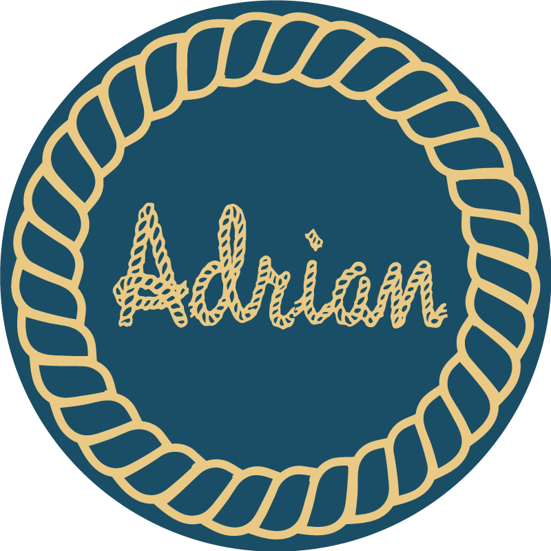 Pyöreä merimiesnimi vinyylimatto - Tenstickers